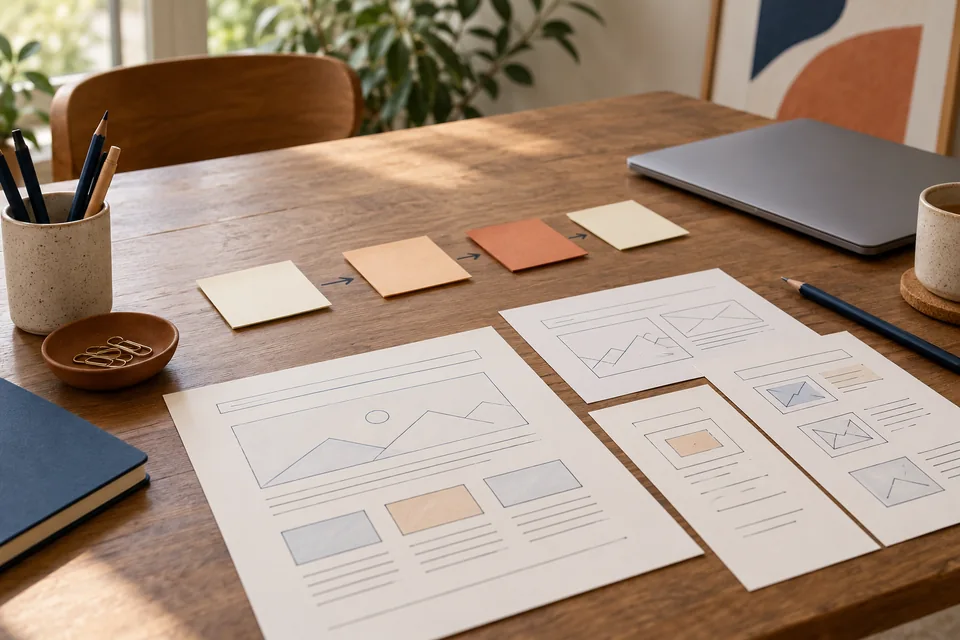 Sch&eacute;mas de pages et notes pour organiser les &eacute;tapes d&rsquo;un projet