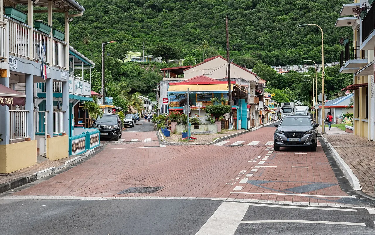 Le centre de Deshaies, en Guadeloupe