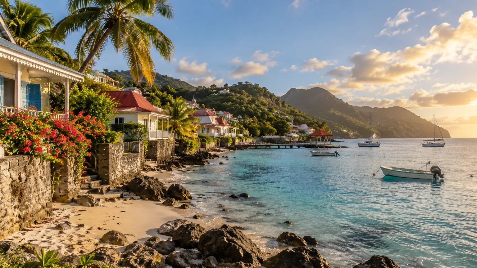 Illustration photographique IA d’un paysage inspiré de la région Guadeloupe